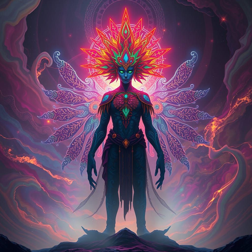 Ethereal Identity Politics Scene in Futuristic Style