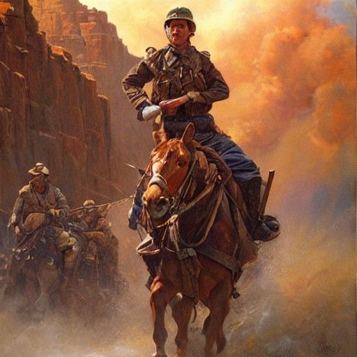 Bravery in the Face of Adversity, Oil Painting