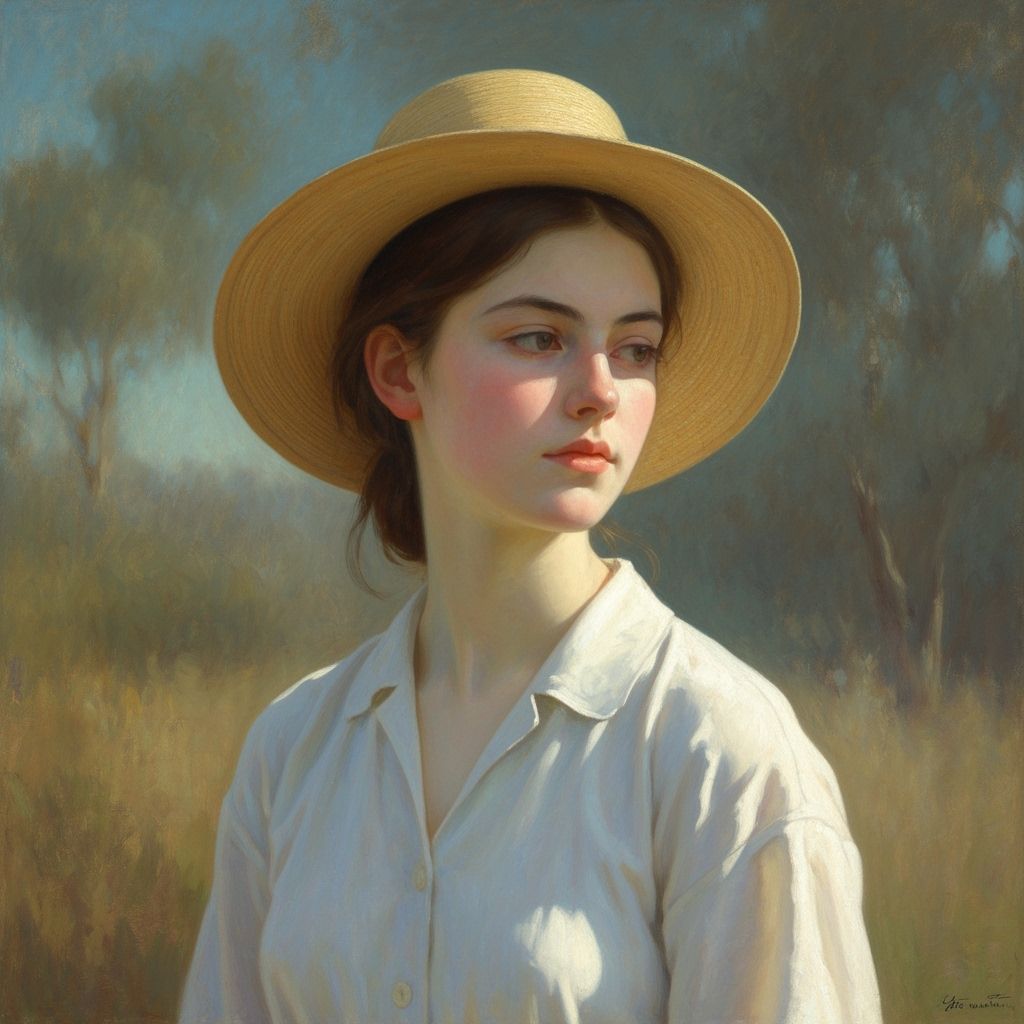 Stunning Young Woman in Australian Tonalism Style