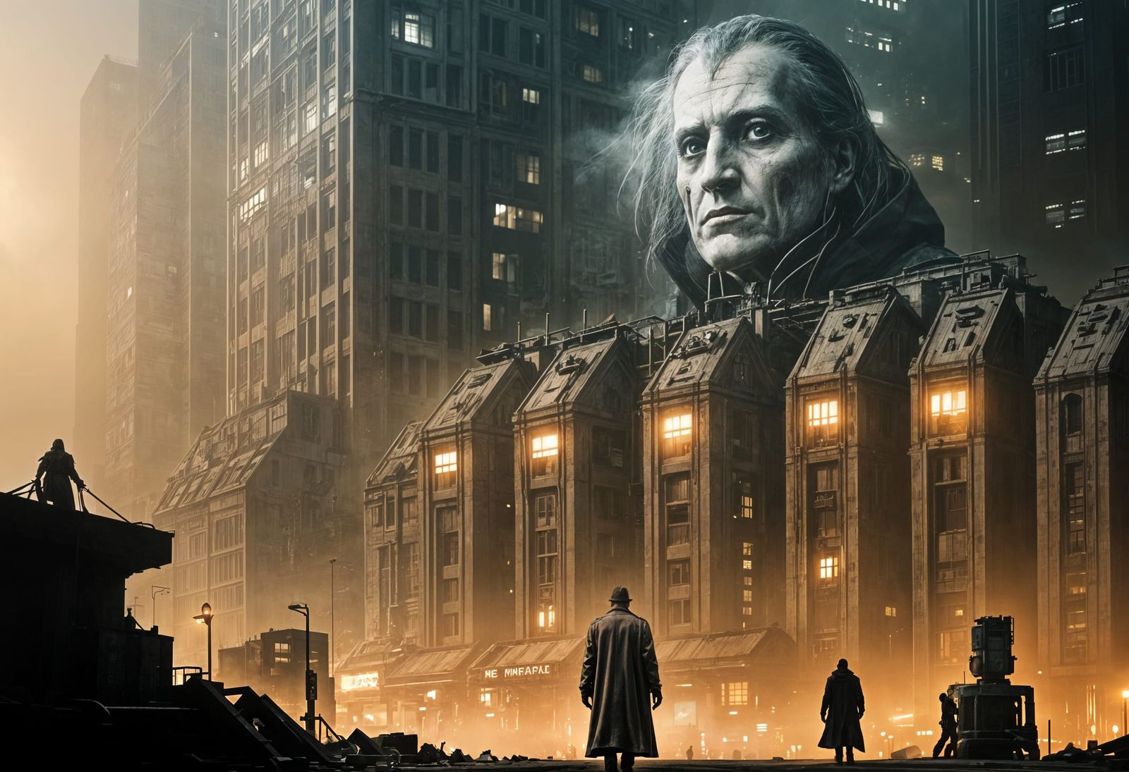 Dystopian Metropolis in Futuristic Style