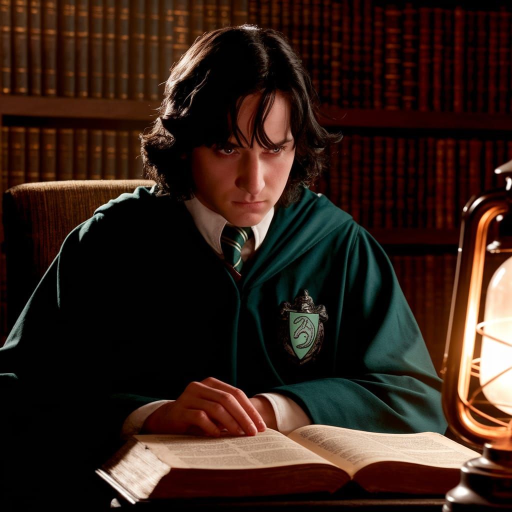 Young Severus Snape Lost in Thought at Hogwarts