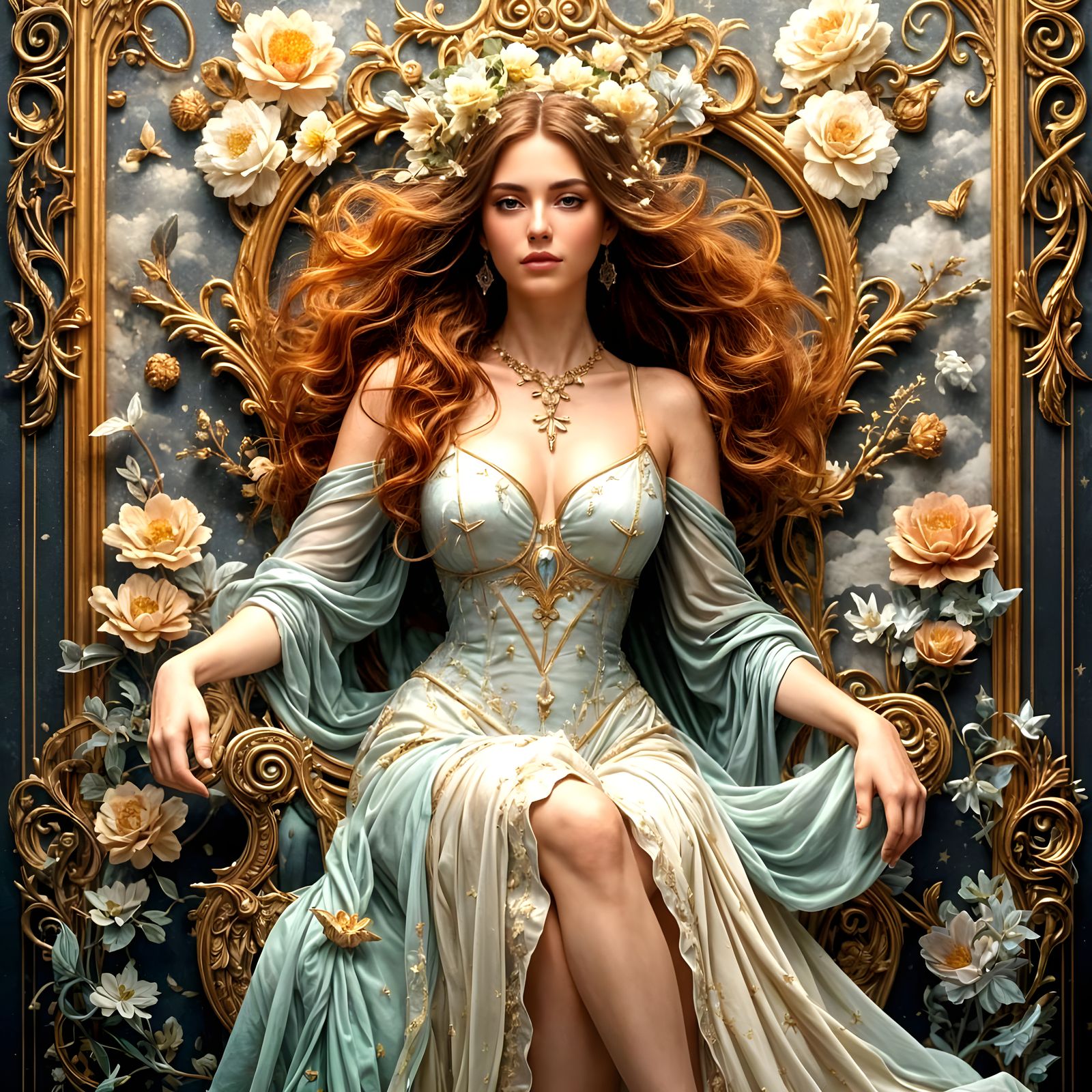 Dreamlike Woman Revealing Sky and Stars