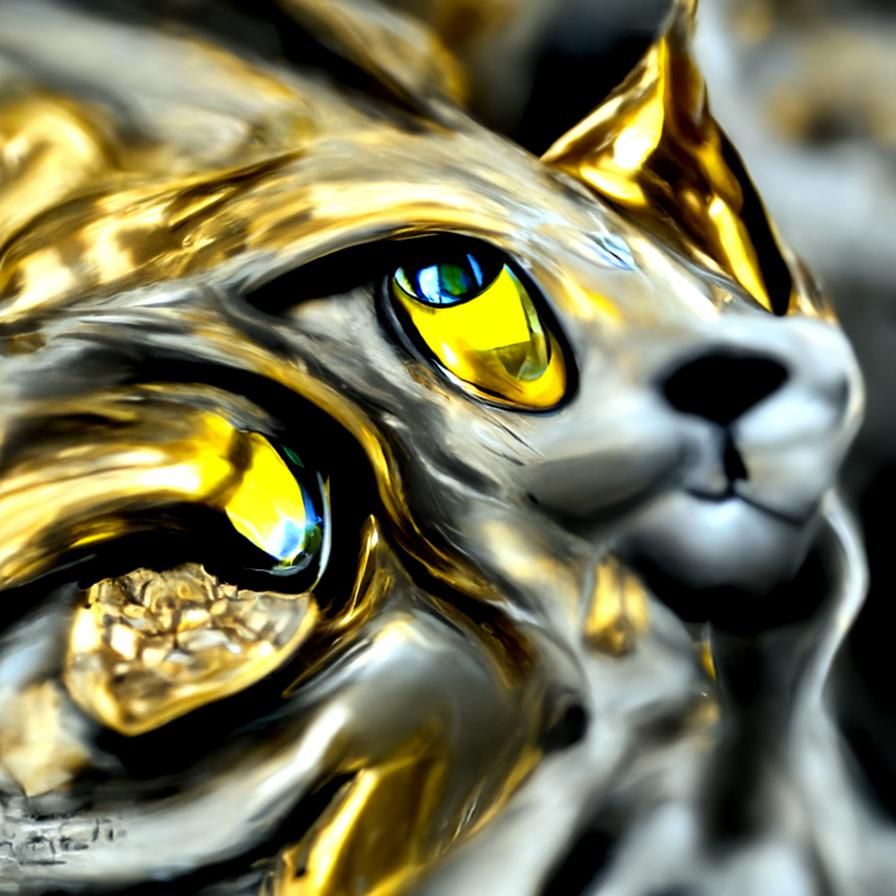 Hyperdetailed Golden Cat in 8k Resolution