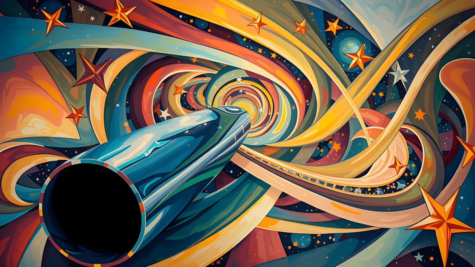 Ethereal Cosmic Vortex in Vibrant Iridescent Hues