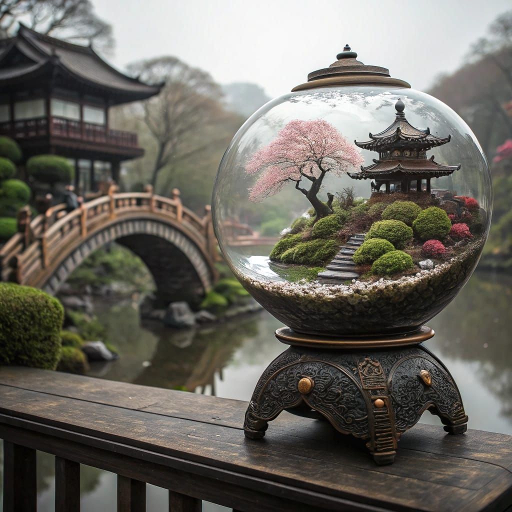Japanese Garden Terrarium in Glass Bowl