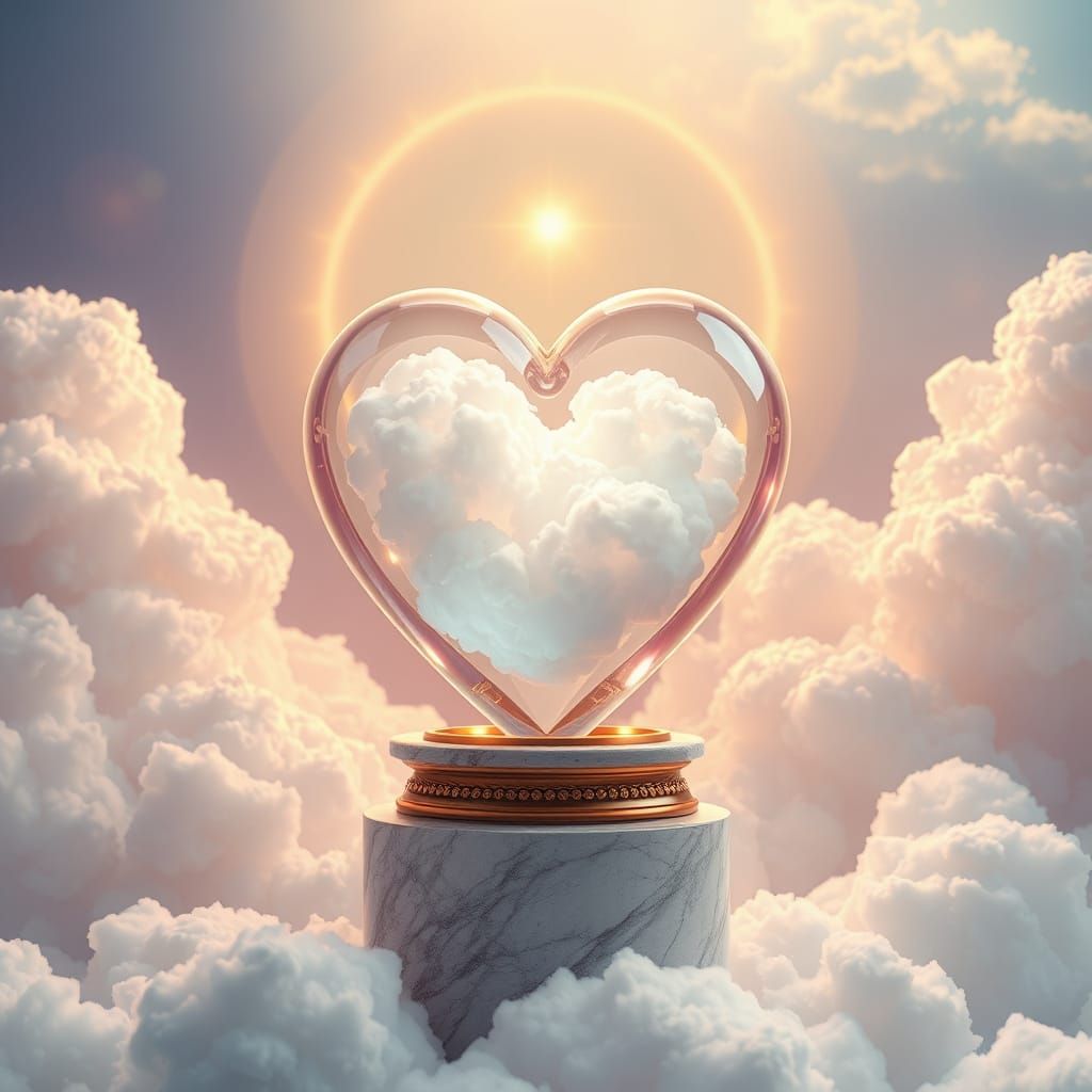 Enchanted Glass Vessel in Heaven's Radiant Glow