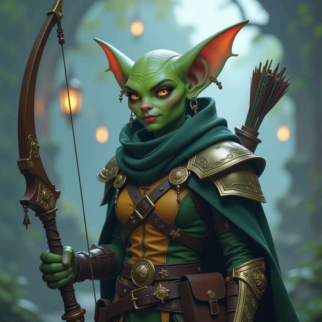 Goblin Ranger in Dark Fantasy Style
