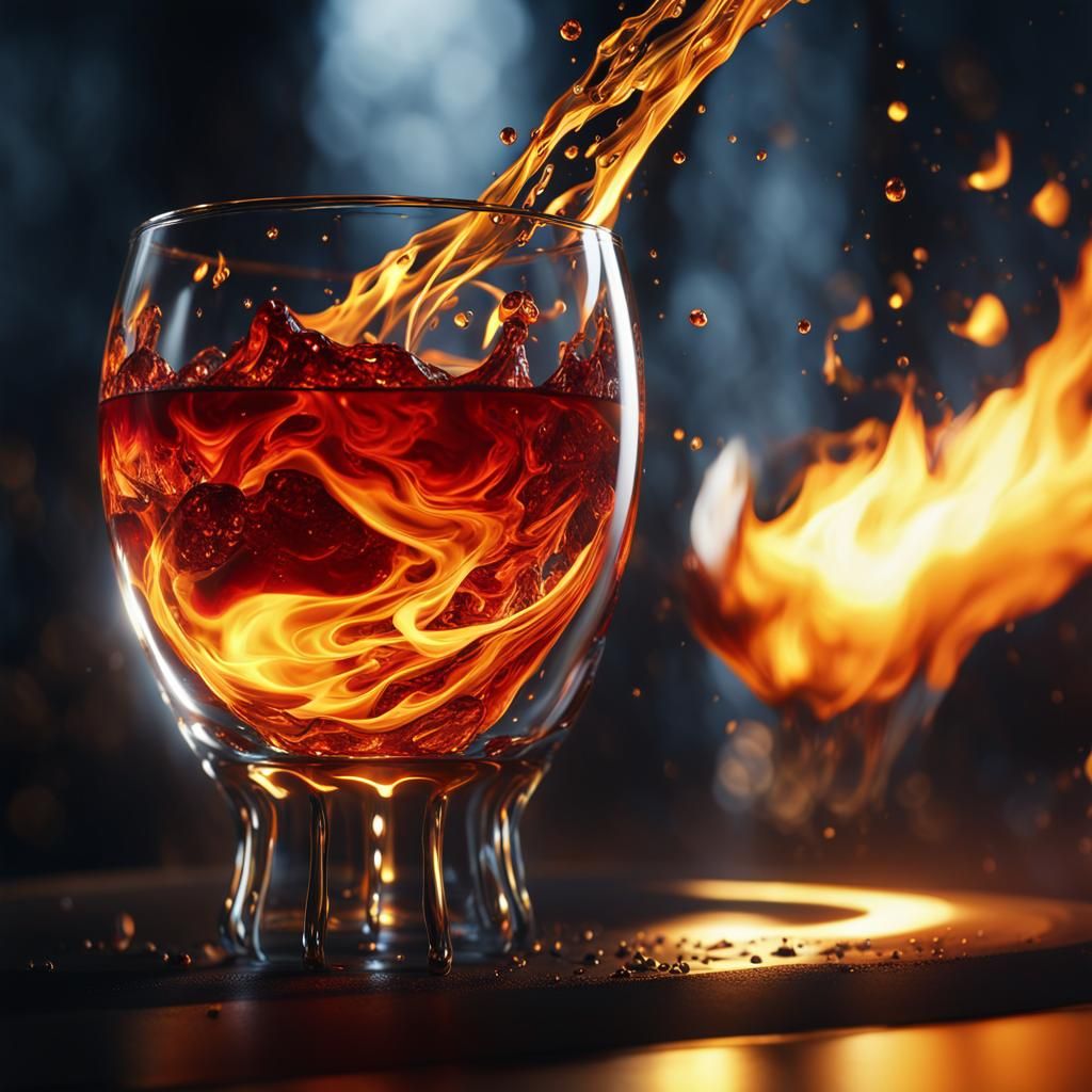 Liquid Fire Macro Shot in Unreal Engine 5 Style