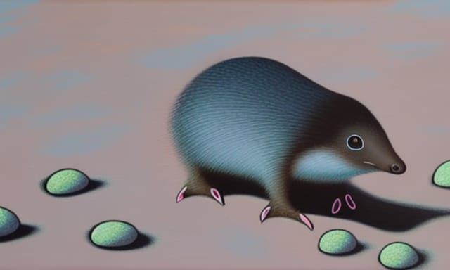 Realistic Chalk Drawing of Star-Nosed Mole