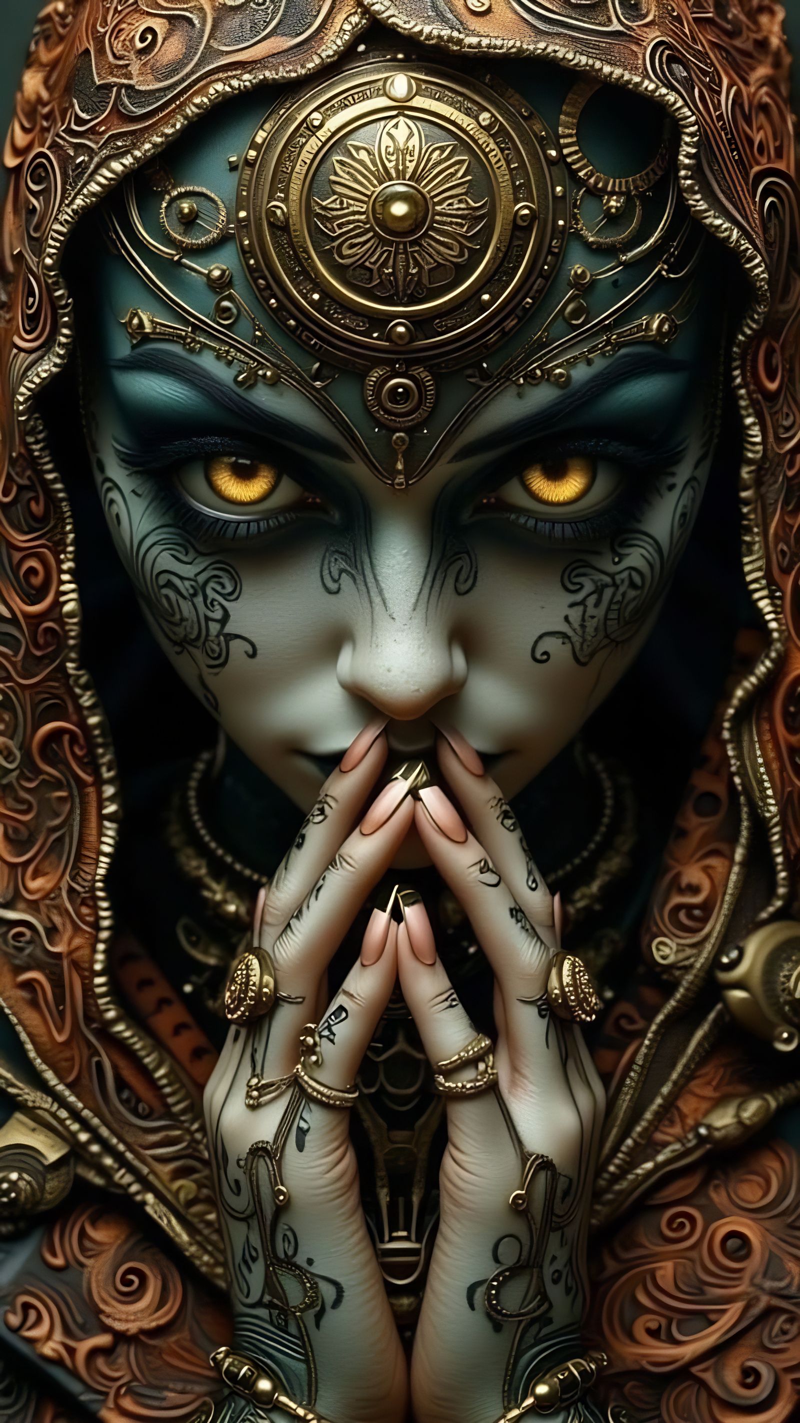 Mysterious Steampunk Inventor Contemplates Ancient Tomes