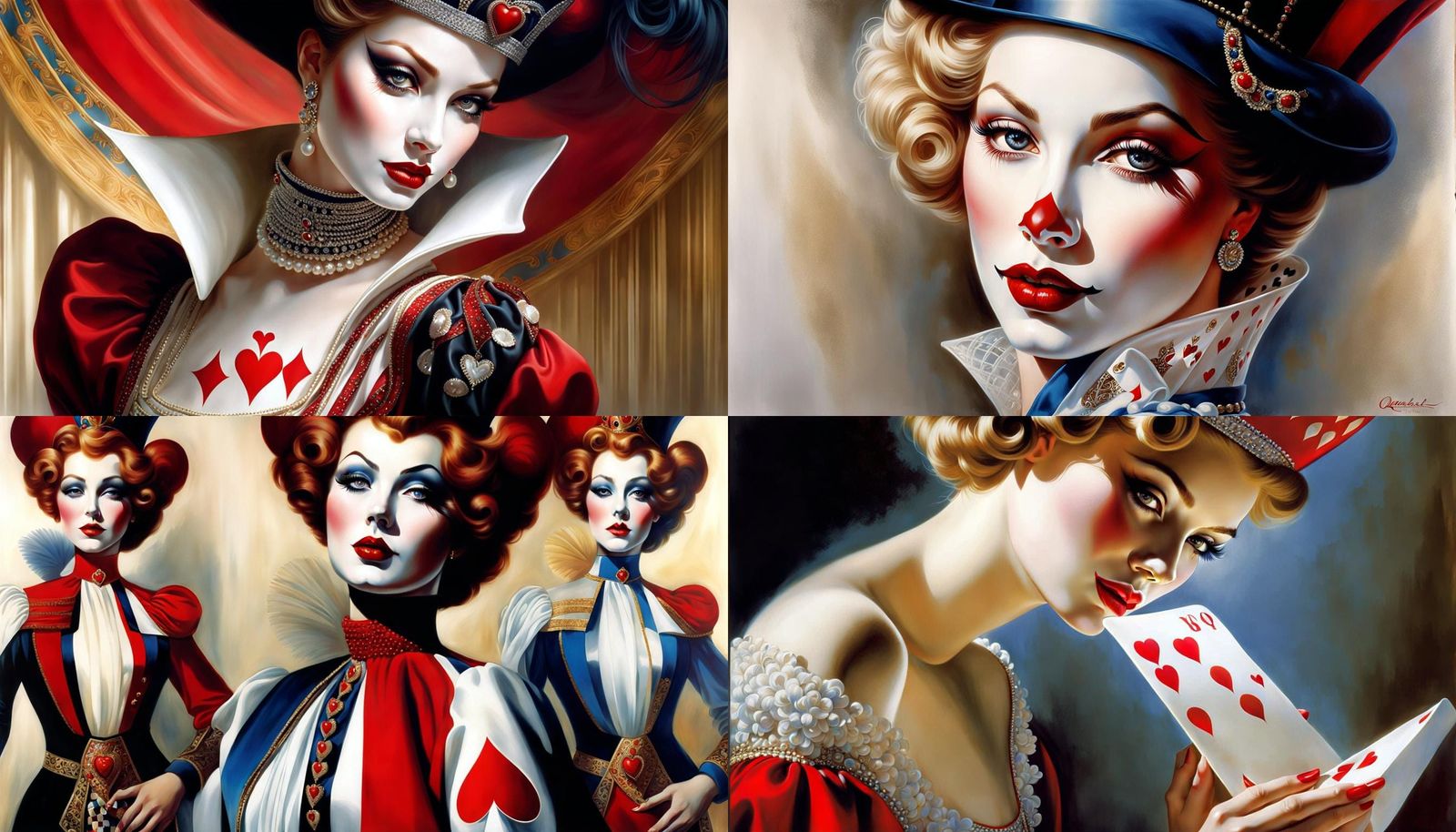 Queen of hearts looks for king of hearts. /6