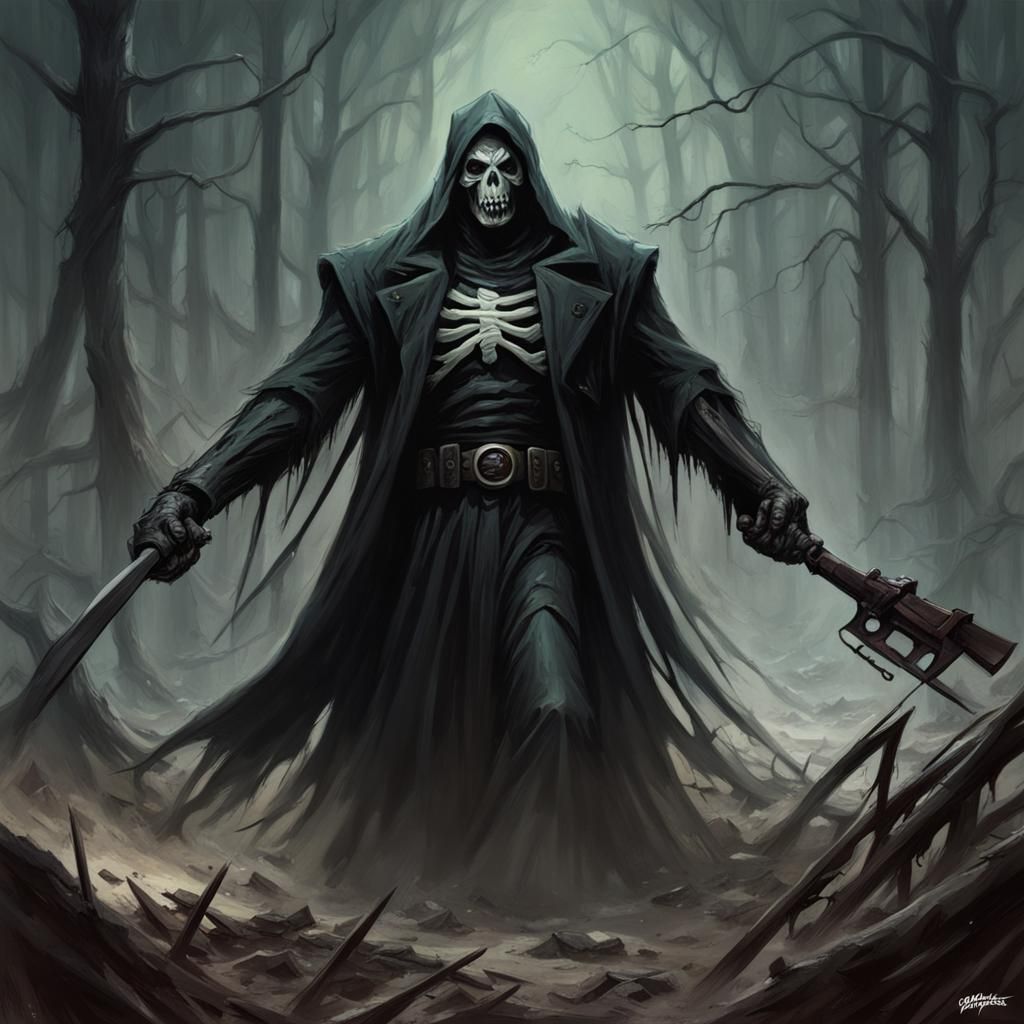 Sinister Death by Inches, Dark Gothic Art