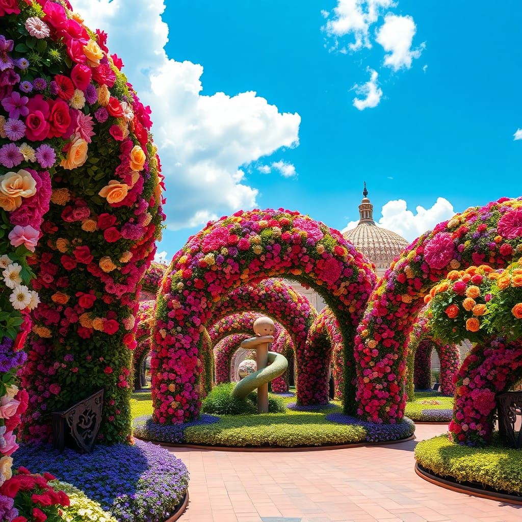 Dubai Miracle Garden: Impressionist Floral Landscape