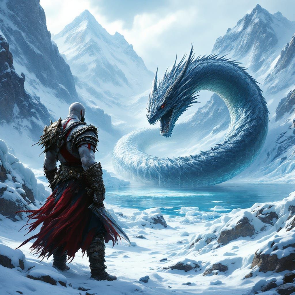 Kratos Battles in the Frozen Realm of Midgard