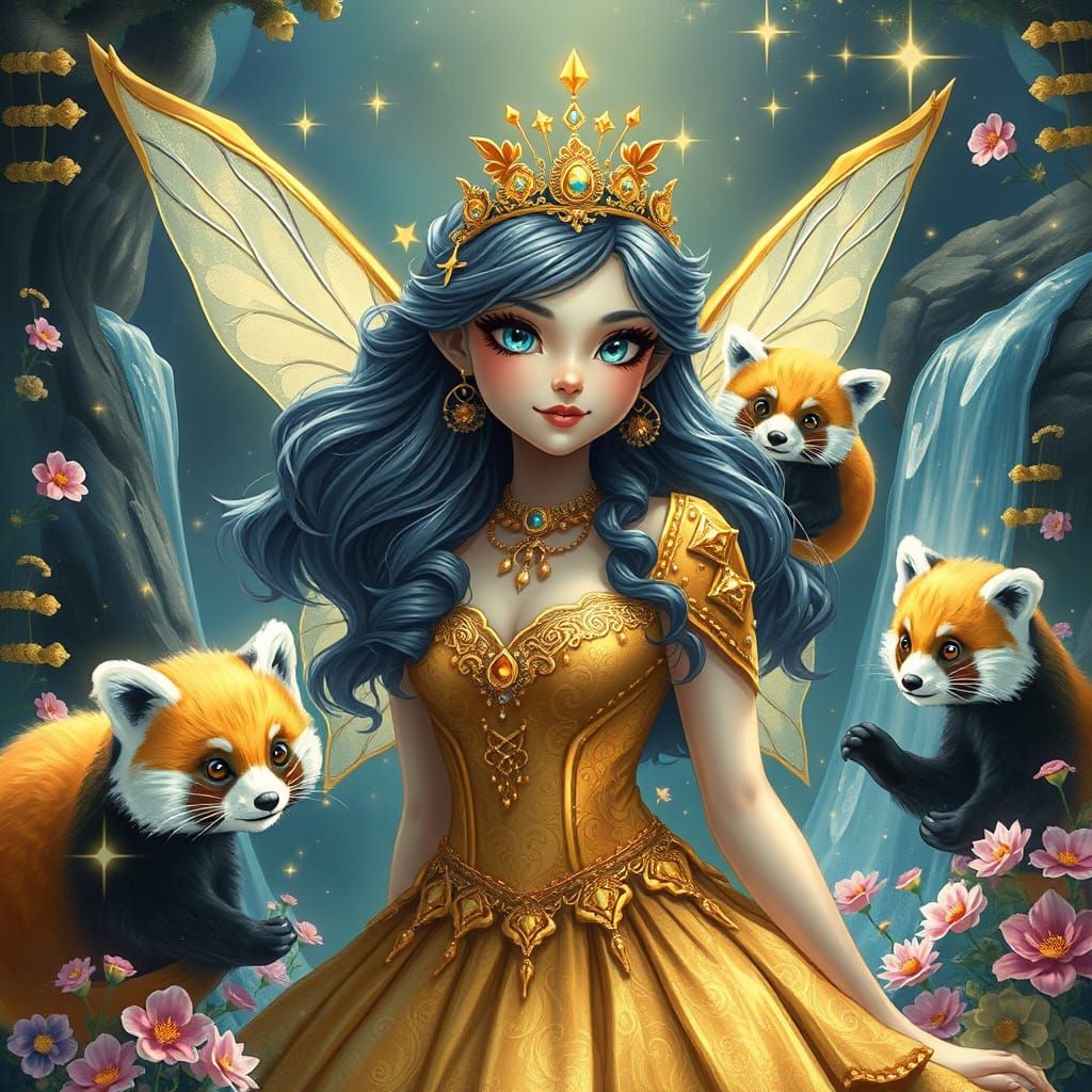 Golden Elf Princess in Ethereal Enchantment