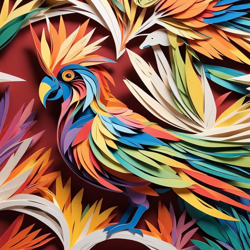 Kirigami Bird of Paradise: Intricate Paper Parrot