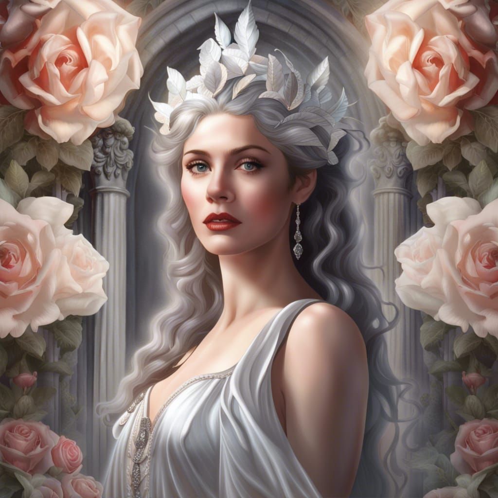 Goddess Persephone Portrait in Opulent Grotto