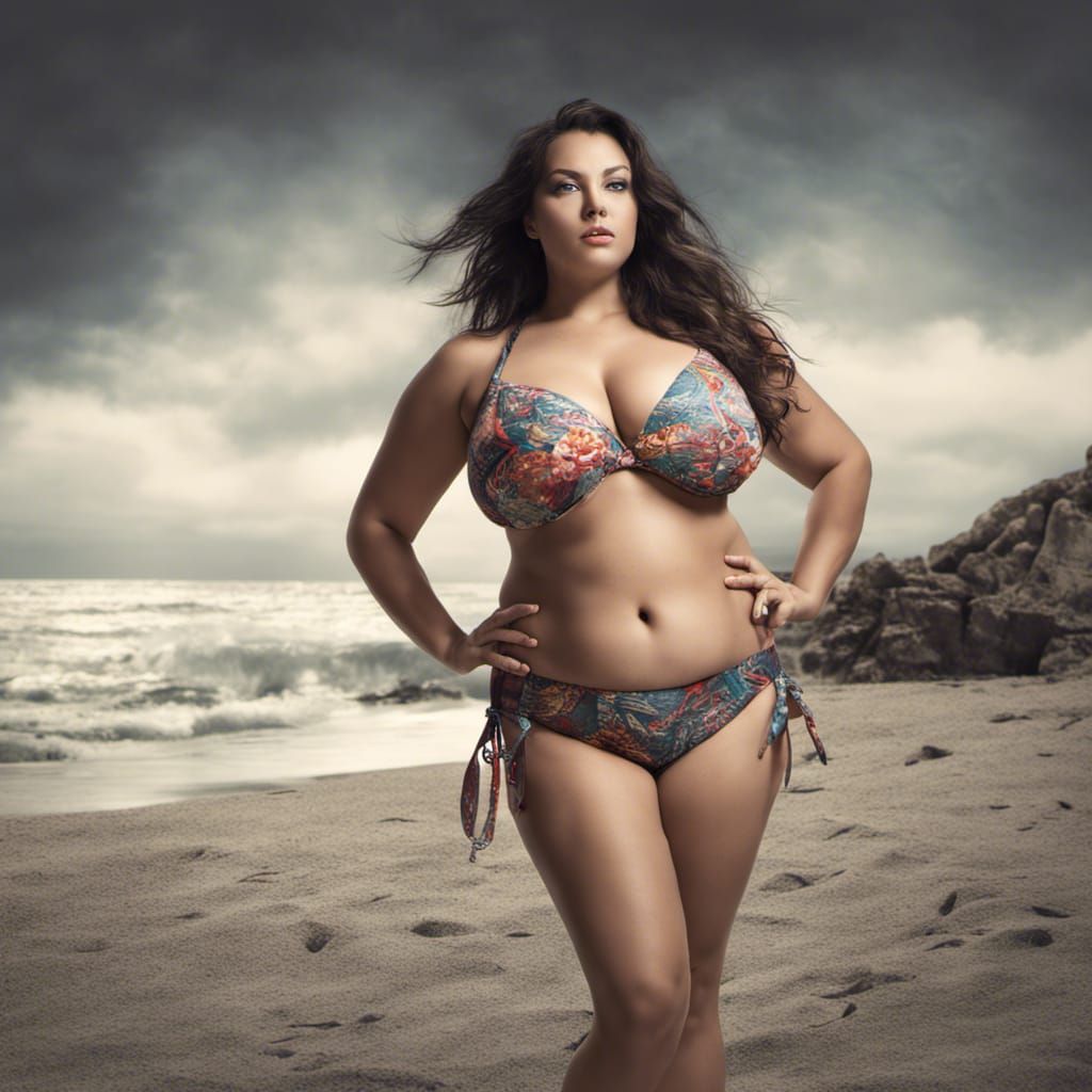Confident Plus-Size Women in Bikinis