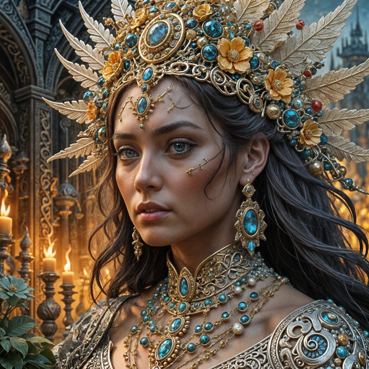 Intricate Northern Beaded Jewelry: A Digital Matte Painting