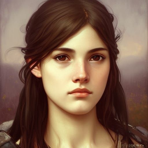 Viking Girl Portrait in Pre-Raphaelite Style