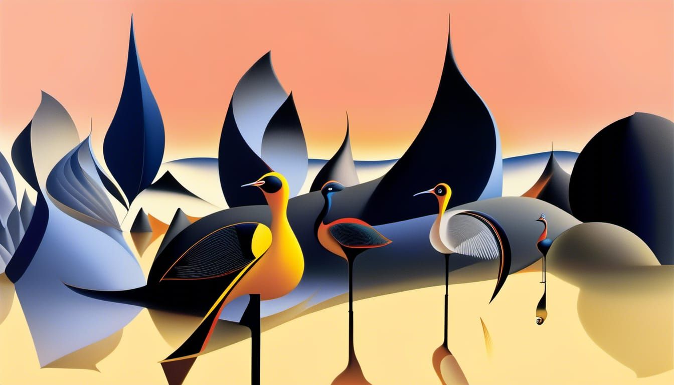 Surreal Abstracted Portraits in Matte Painting Style