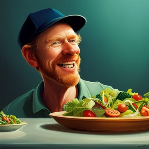 Ron Howard Laughing: Hyperrealistic Splash Art Portrait