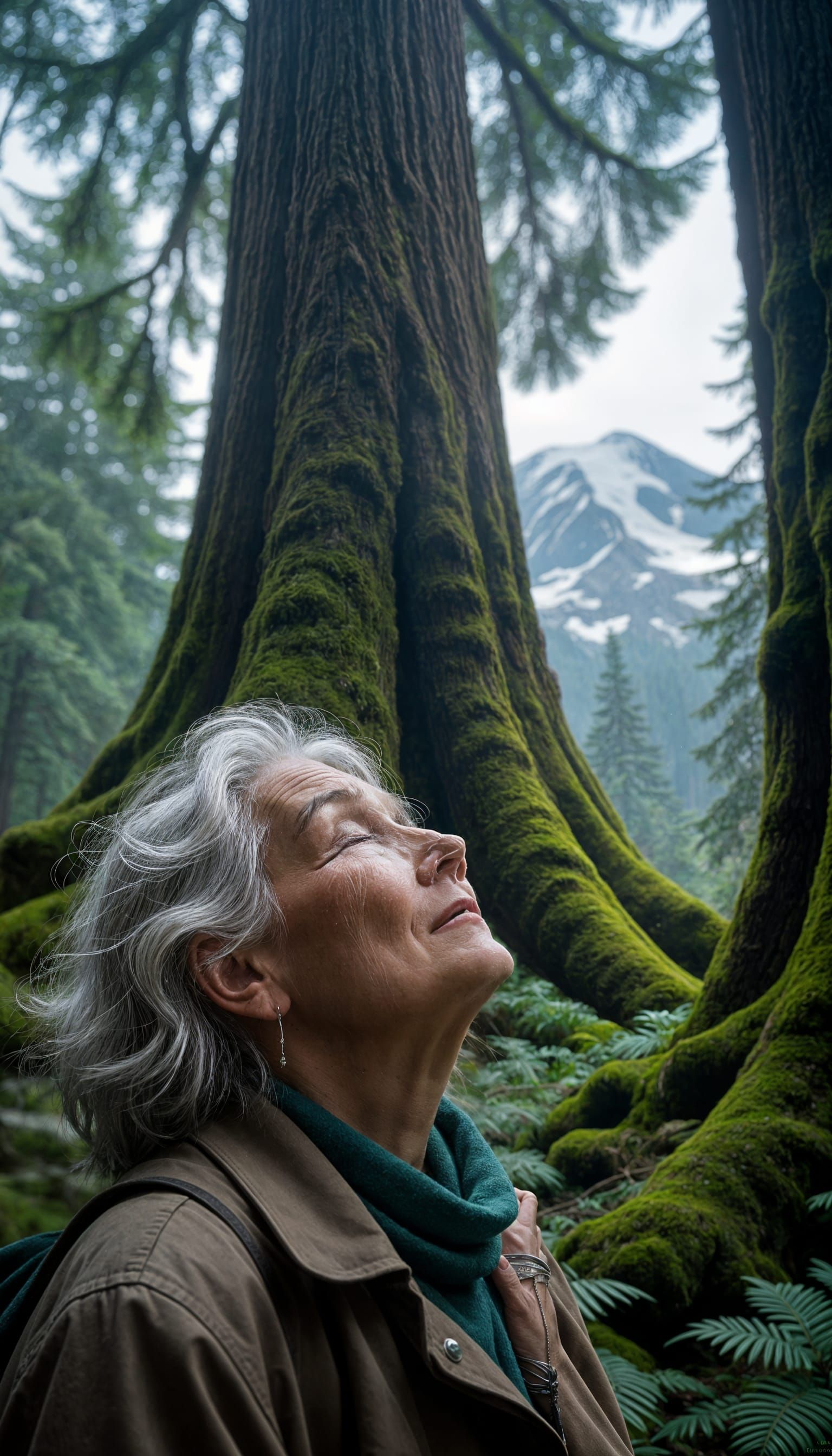 Mystical Forest Elder: 4K Phone Wallpaper in Digital Paintin...