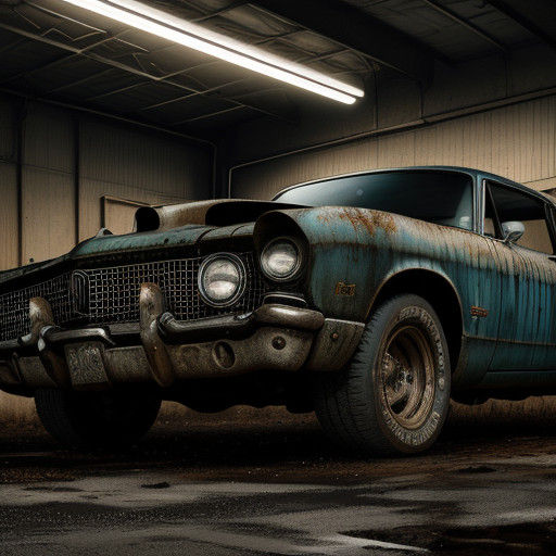 Rugged American Muscle Car Garage