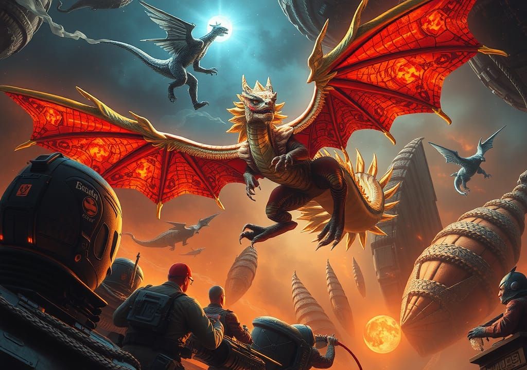 Magnetic Vision of Sci-Fi Dragon World