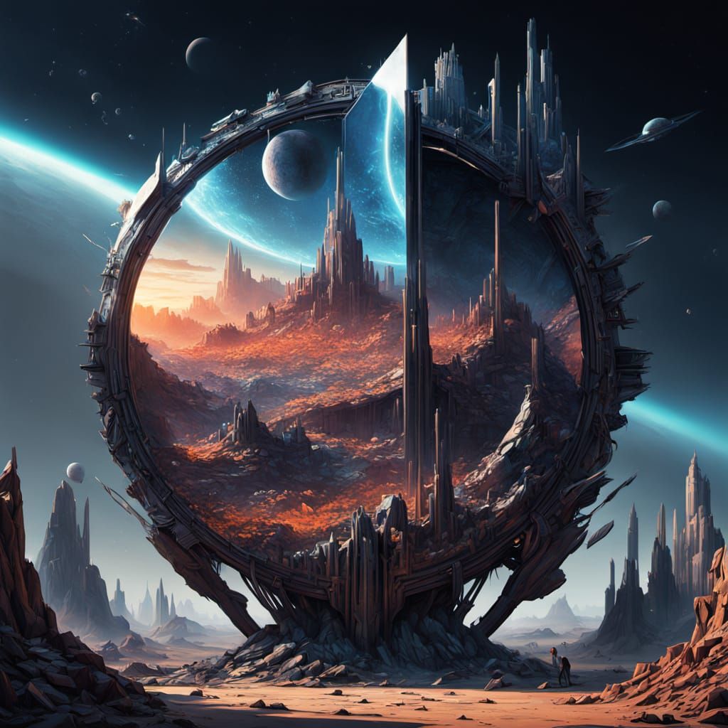 Alternate Universe Reflected in Intricate Mirror Shards