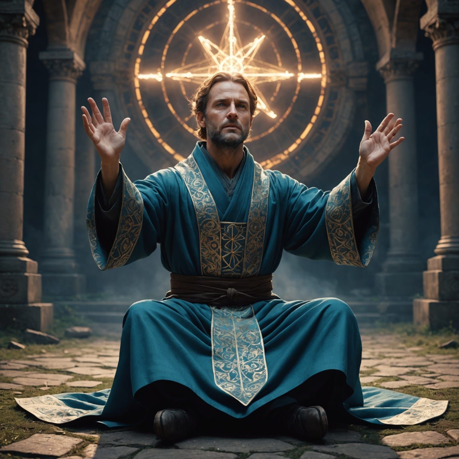 English Man in Robes: Fractal Christian Art