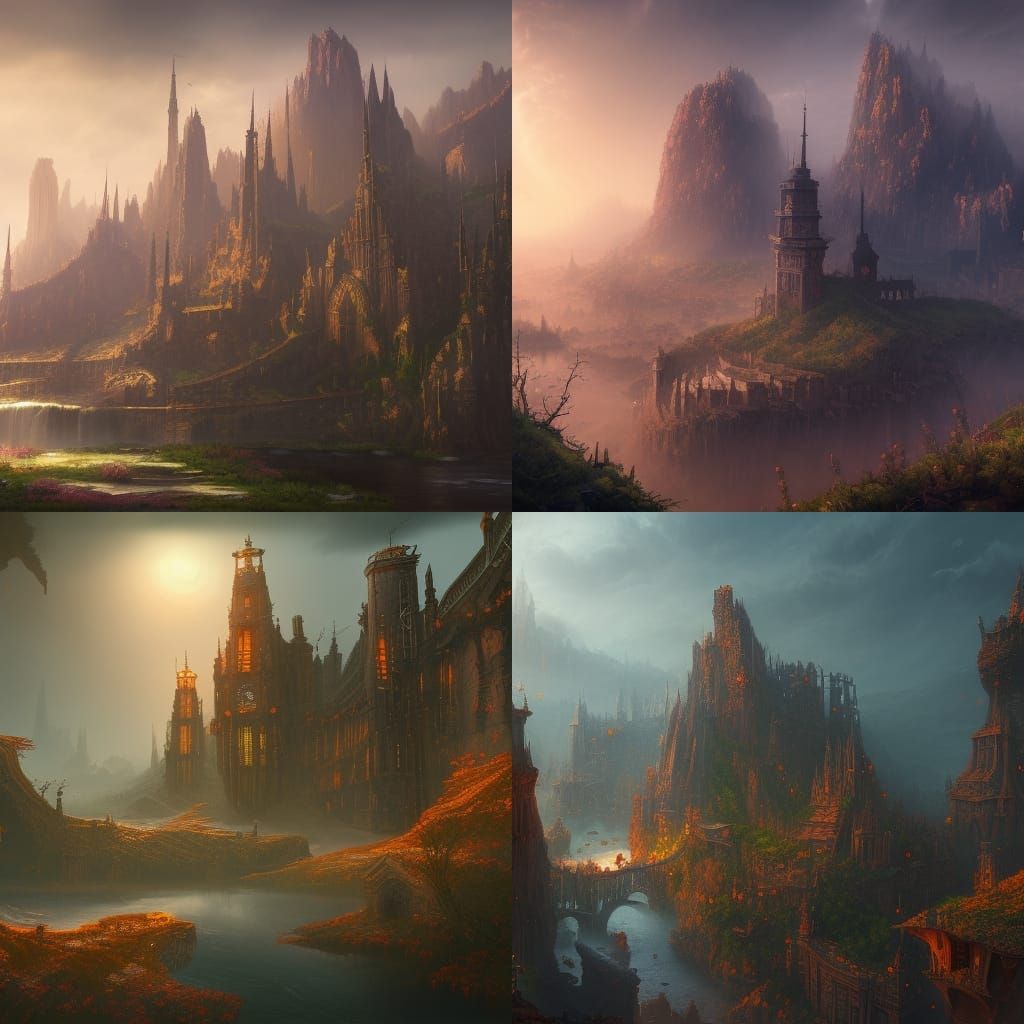 Fantastical Matte Painting with Intricate Details