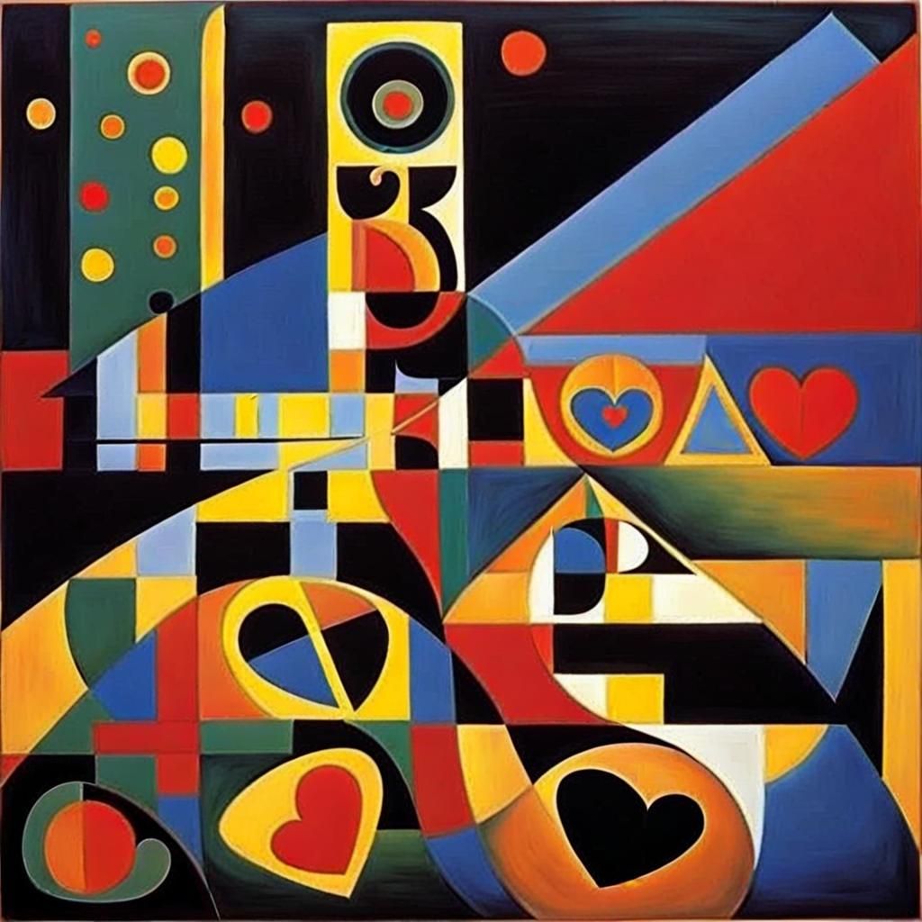 Abstract Heart in Surreal Fauvist Style
