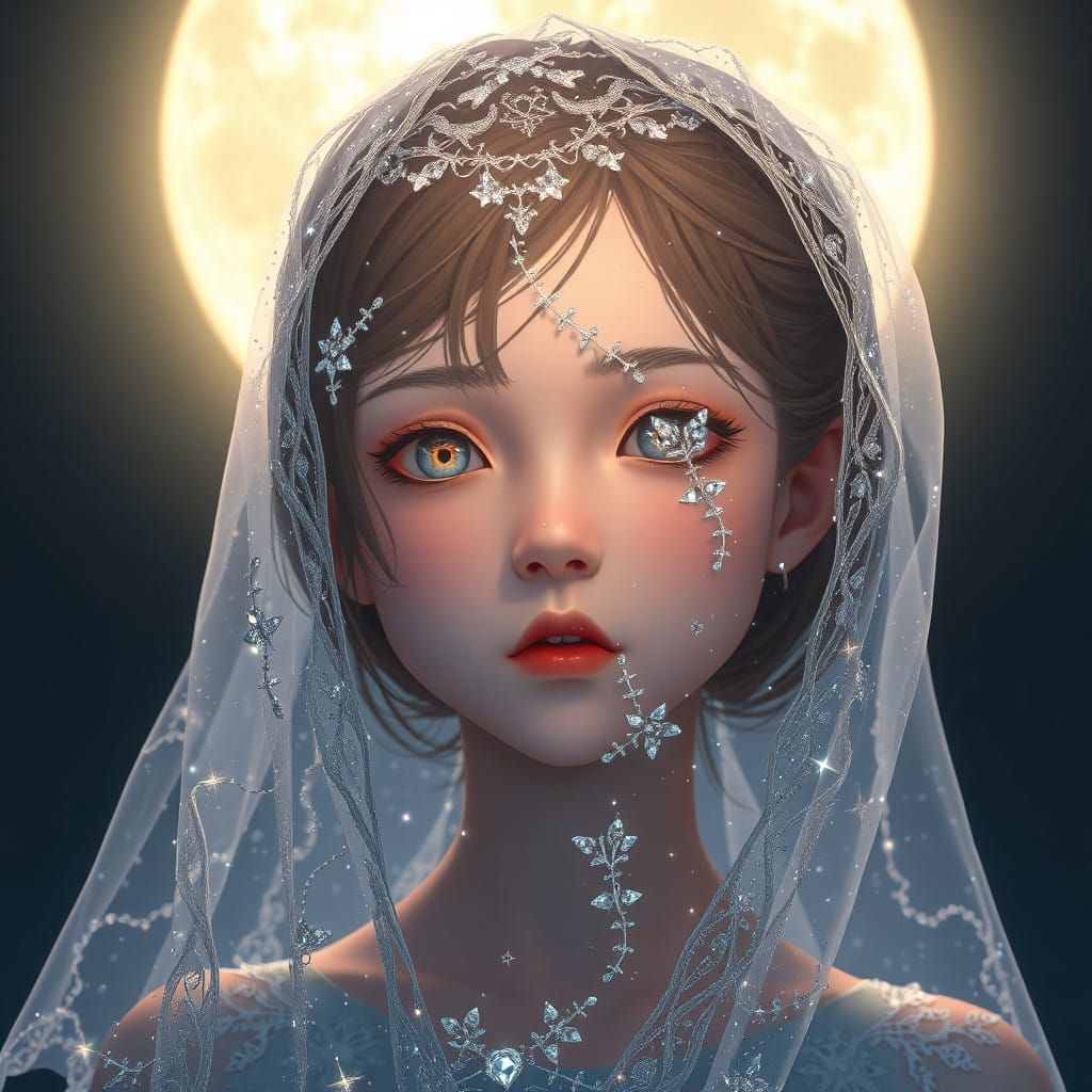 Dreamlike Beauty Under Soft Luminescent Moonlight