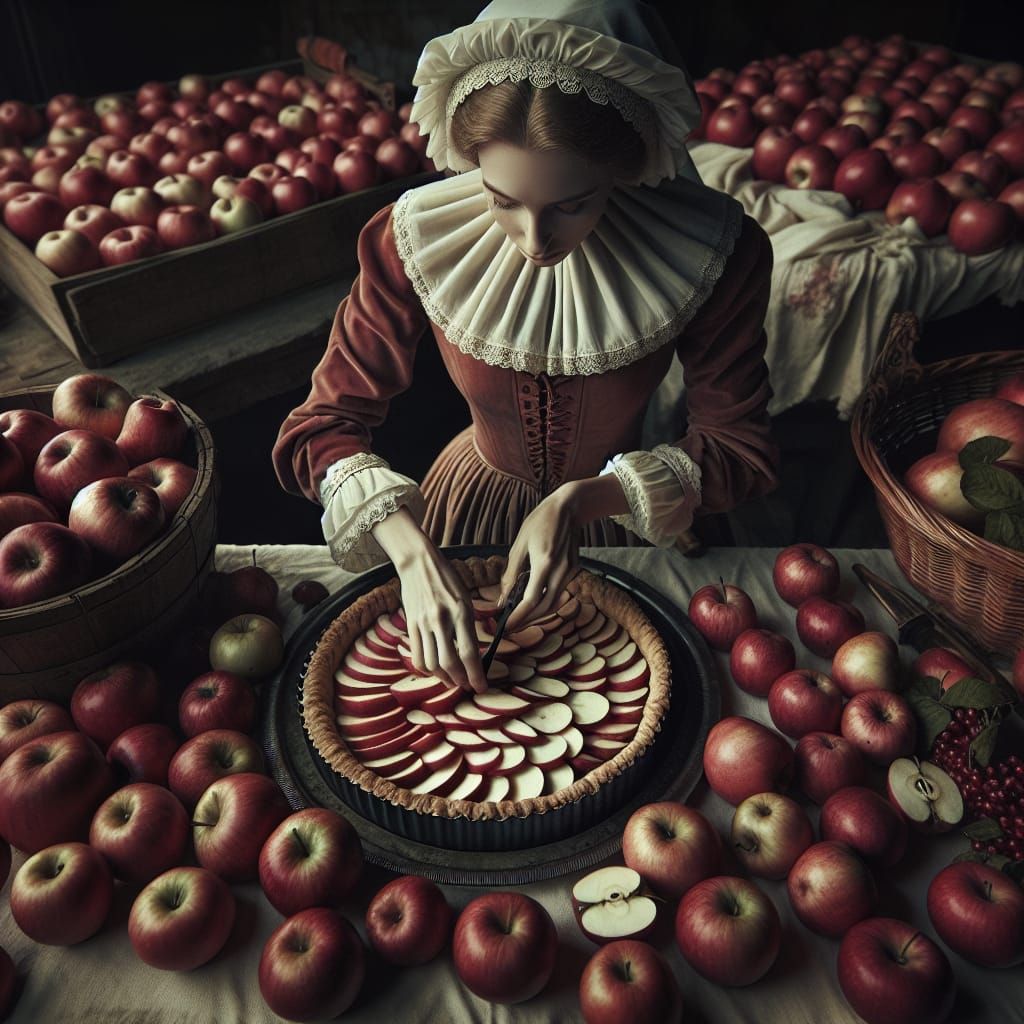Hyperrealistic Apple Pie Creation in High Detail