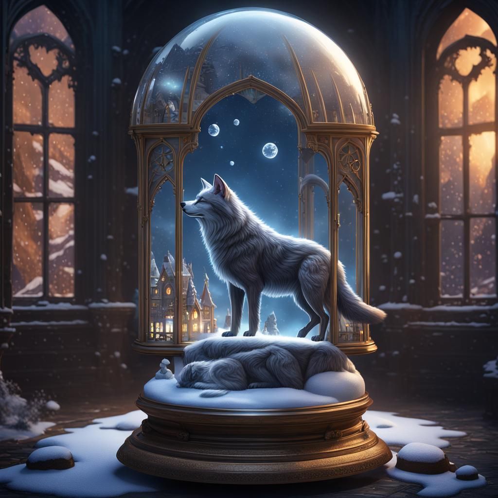 Snow Globe Animals in 3D Fantasy Art