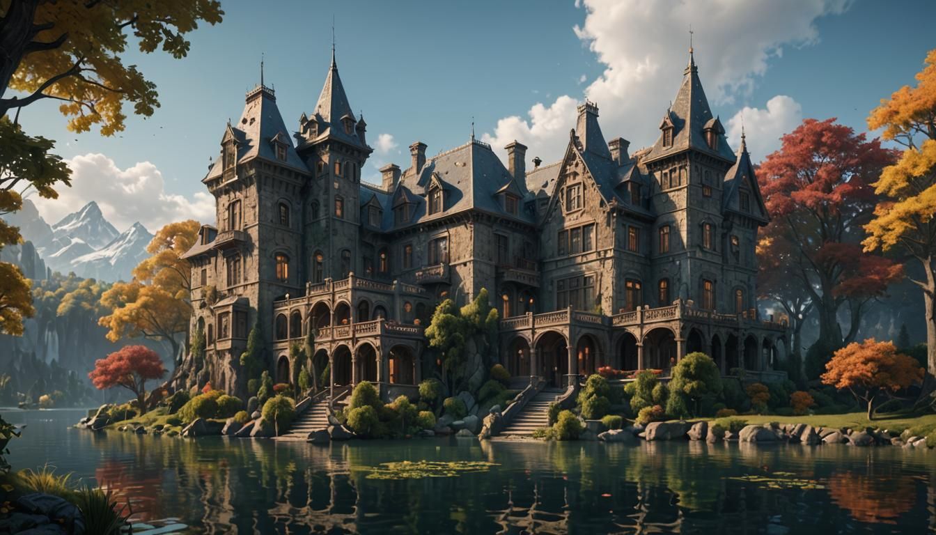 Lake Mansion: Detailed Matte Painting in Unreal Engine