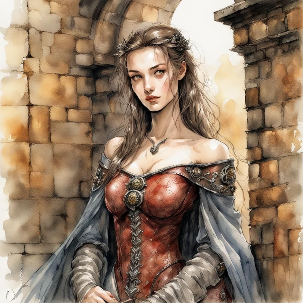 Medieval Beauty in Comic Book Style