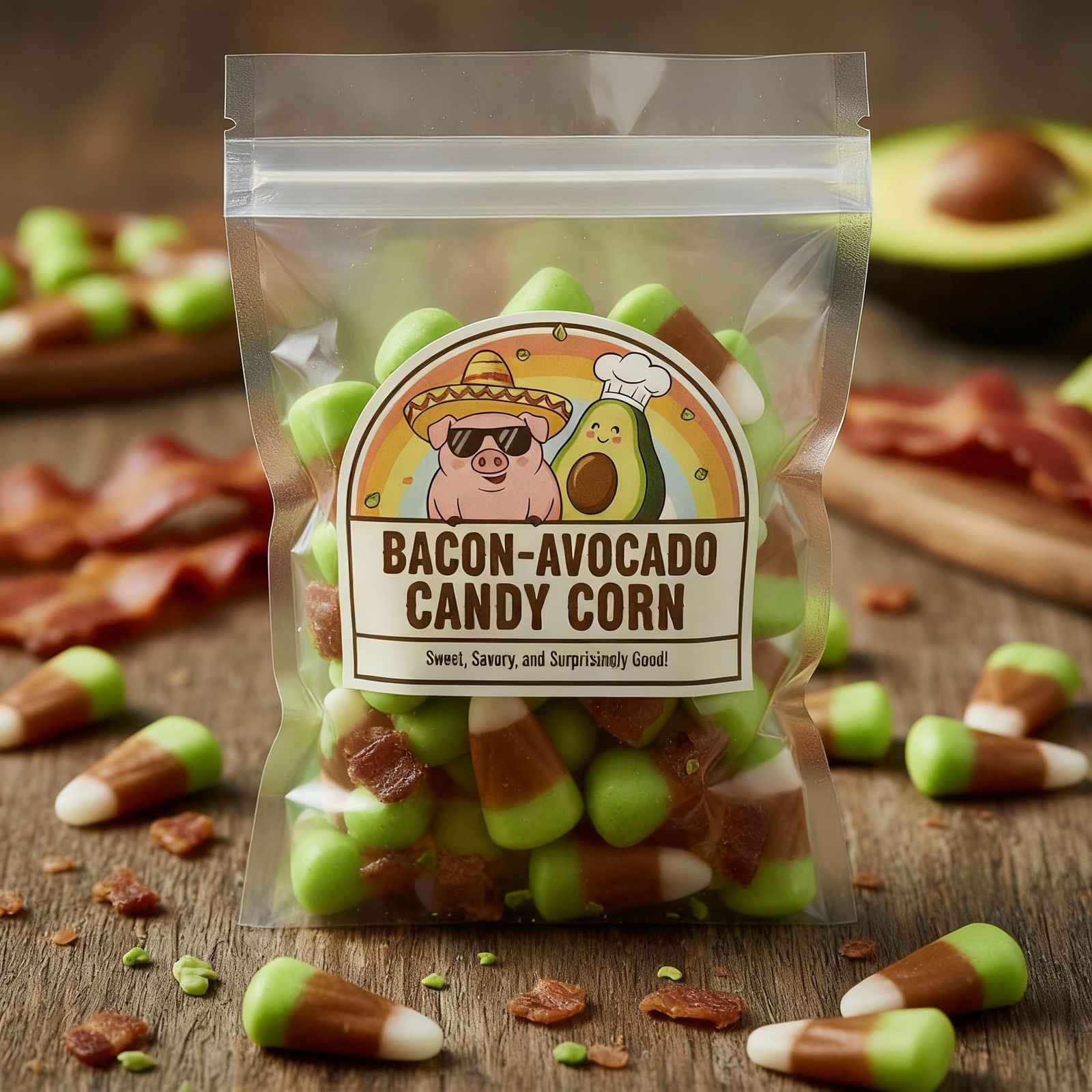 Bacon Avocado Candy Corn Bag