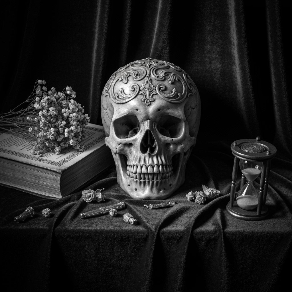 Ornate Baroque Gothic Skull Vanitas