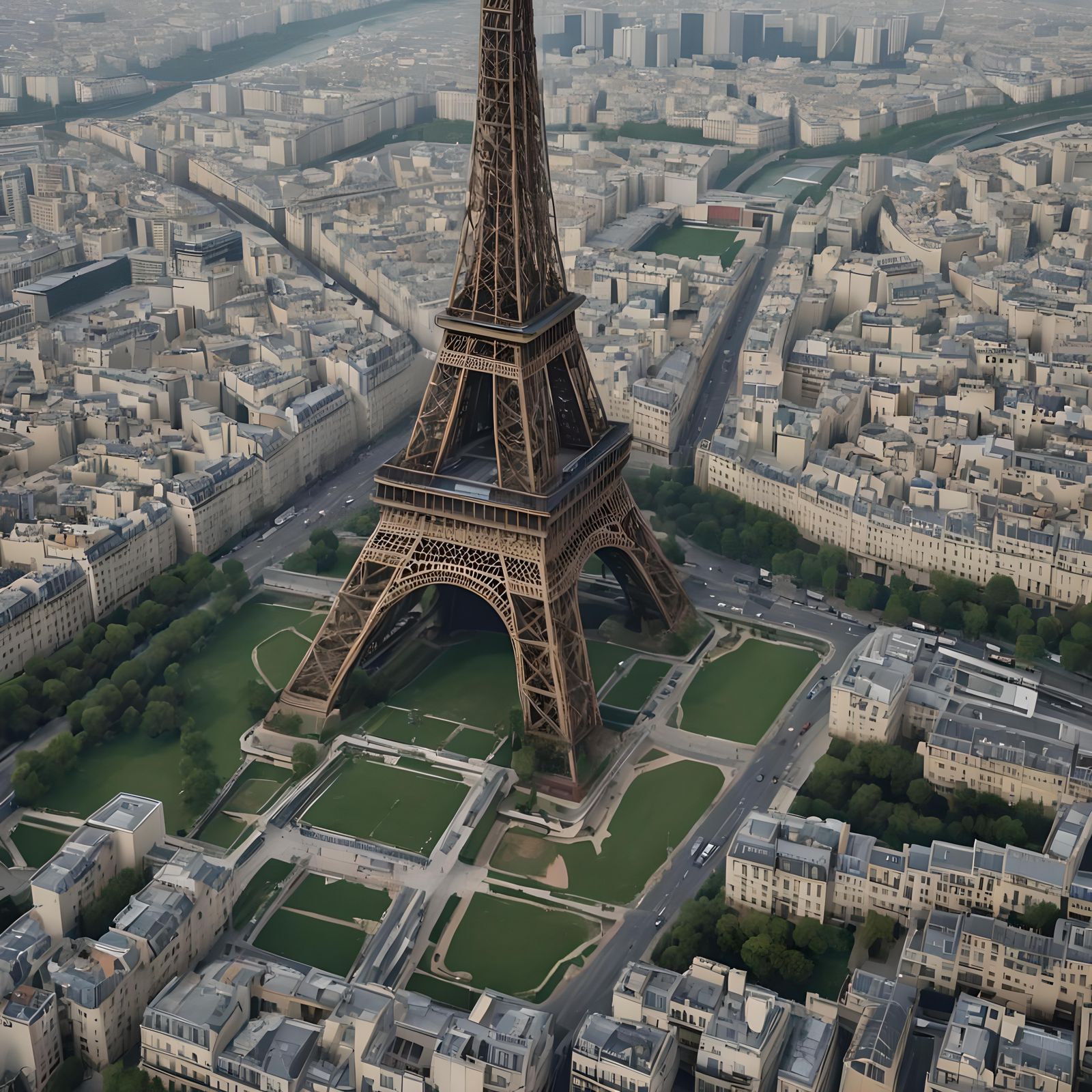 Surreal Glitchy Eiffel Tower in Uncanny Valley