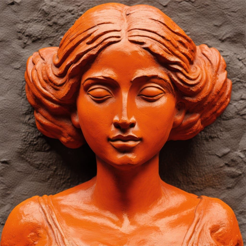 Clay Goddess in Expressionist Style