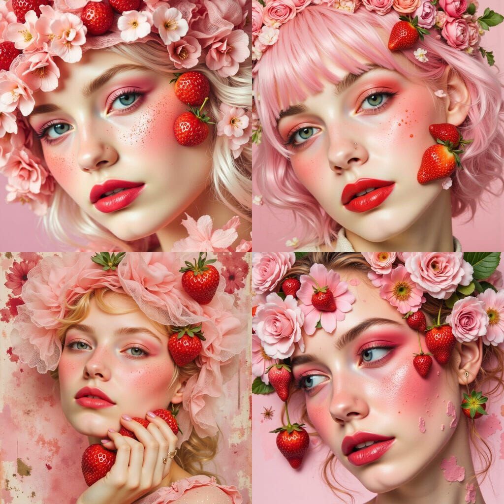 Sweet Strawberry Girl in Summer Style