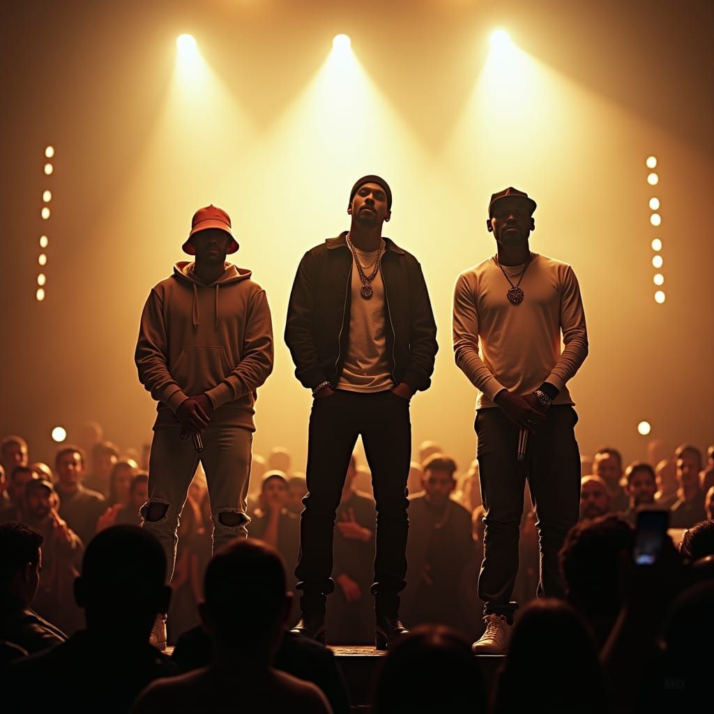 Rappers on Stage in a Cinematic Film Style