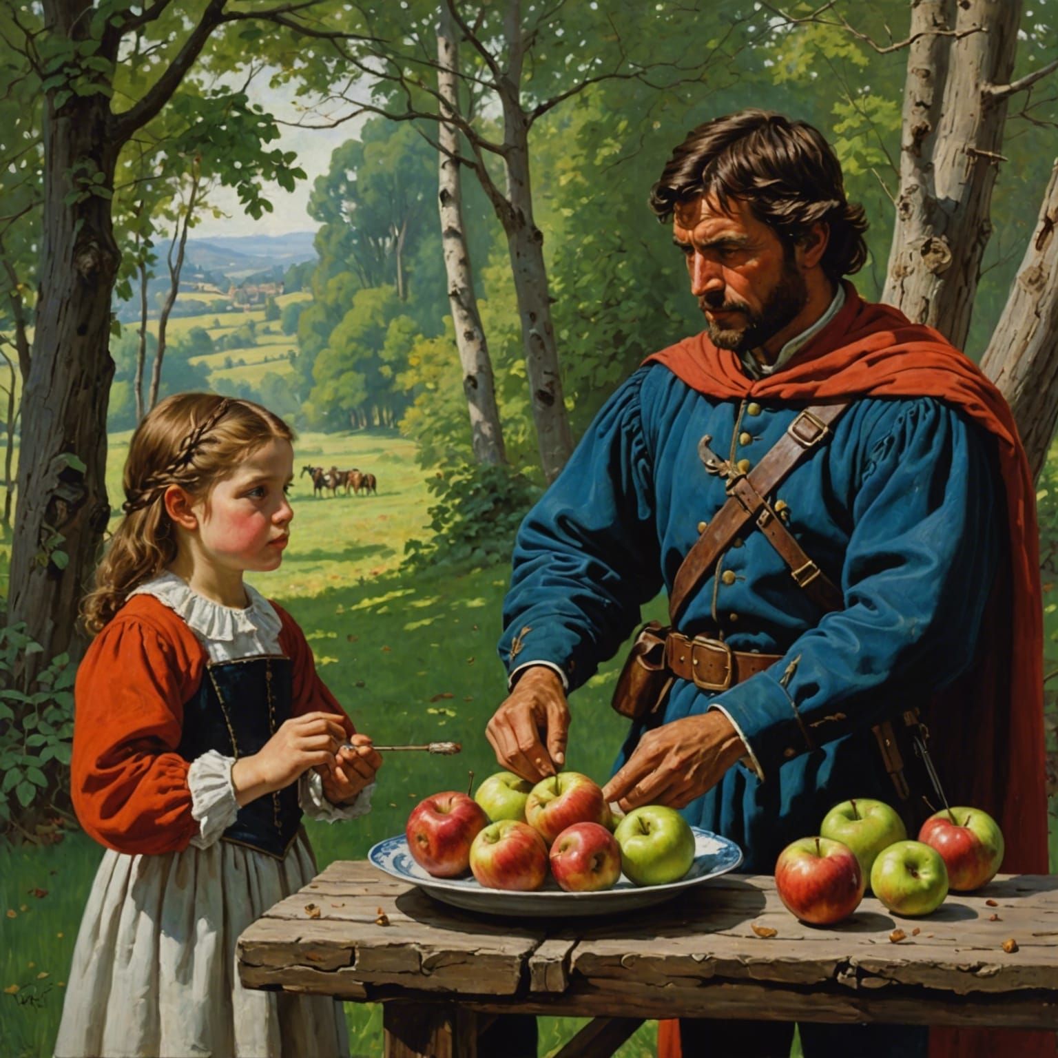 William Tell's Arrow: A James Gurney-Style Oil Painting