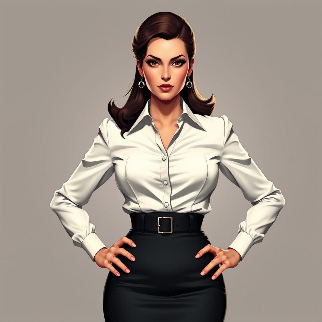Powerful German Businesswoman in Futurist Style