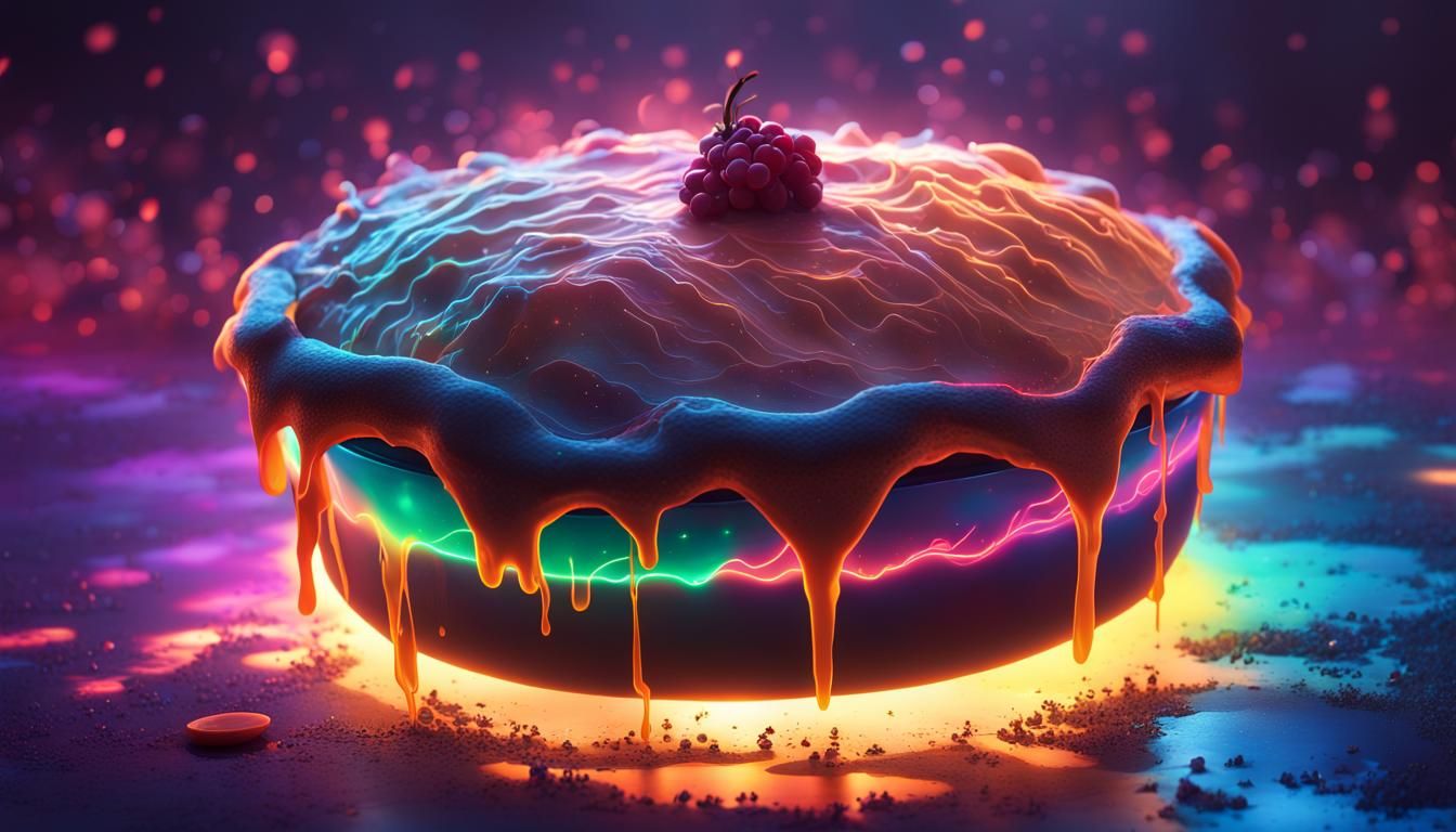 Phantasmic Pie Silhouette in Neon Lights