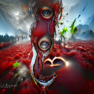 Surreal Zombie Heart in CryEngine Style
