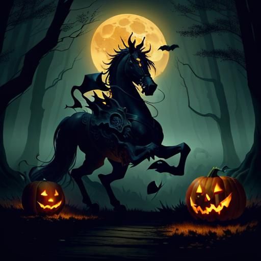Bowser as Headless Horseman in Dark Fantasy