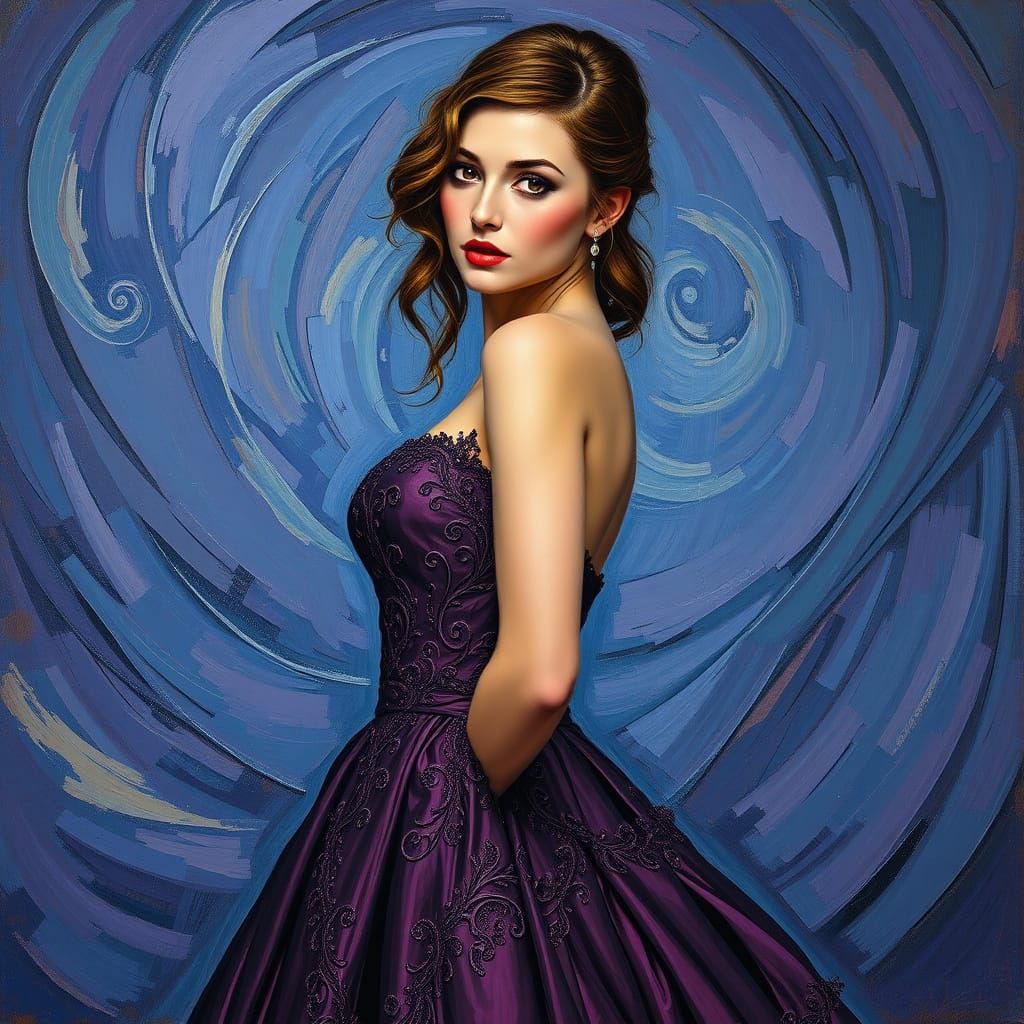 Ethereal Portrait in Impasto Brushstrokes